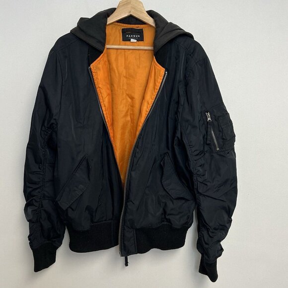 Pacsun Bomber Jacket Men’s Large Hooded - Picture 9 of 10